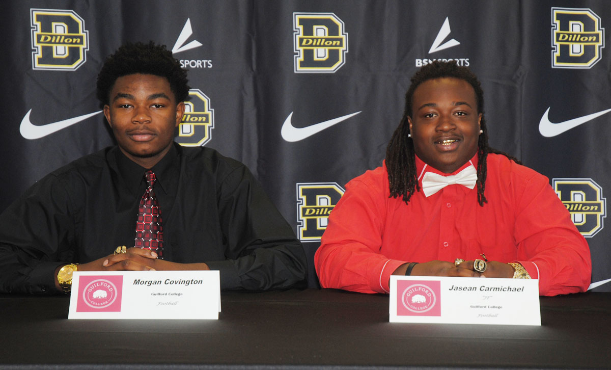 Two Dillon Players Sign To Play Football At Guilford College