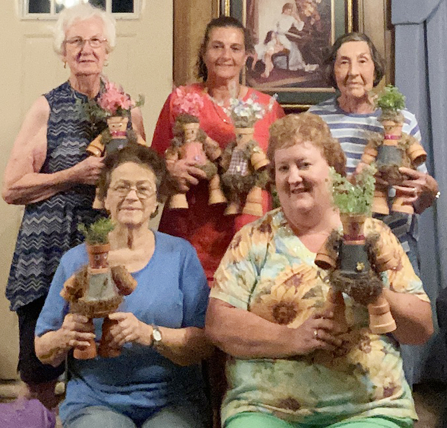 Yellow Jessamine Garden Club Enjoys Fun Clay Pot Project