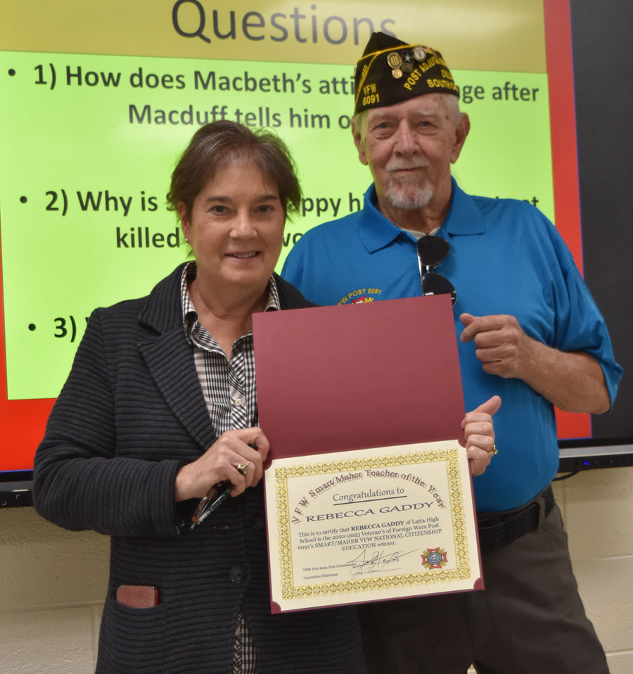 Gaddy Named VFW Teacher Of The Year