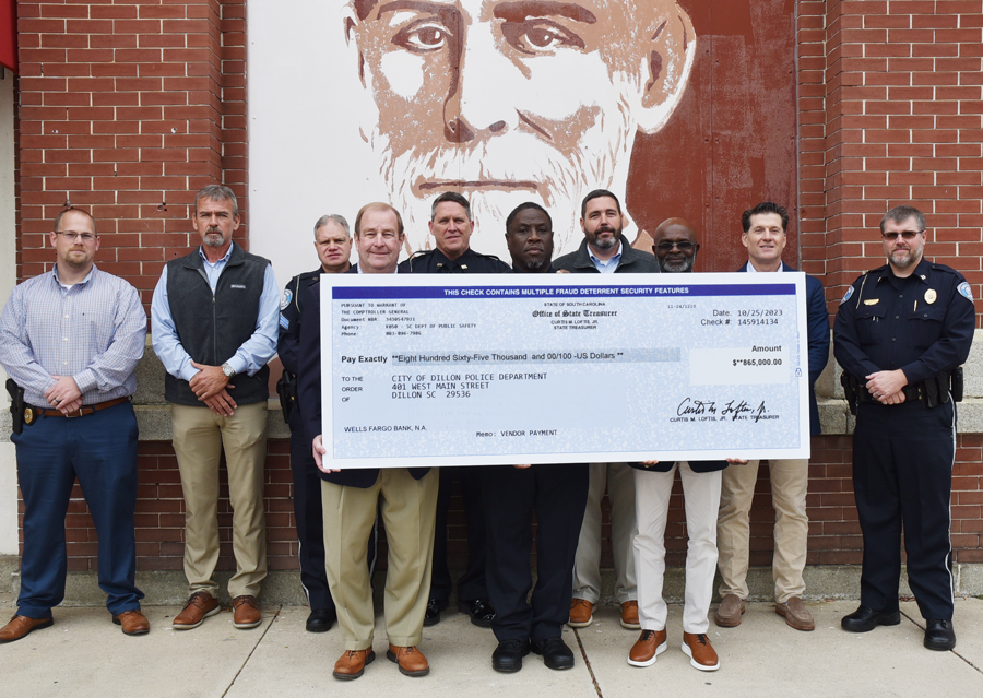 Check Presented To Police Department In Dillon